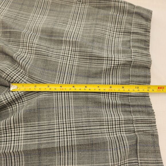 Sharis Place Pants Womens Size Italy 48 Gray Black White Plaid Cuffed Pockets - Picture 15 of 16
